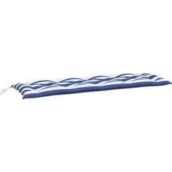 VIDAXL - Coussin de banc de jardin rayures bleues et blanches 150x50x7cm