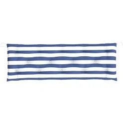 VIDAXL - Coussin de banc de jardin rayures bleues et blanches 150x50x7cm