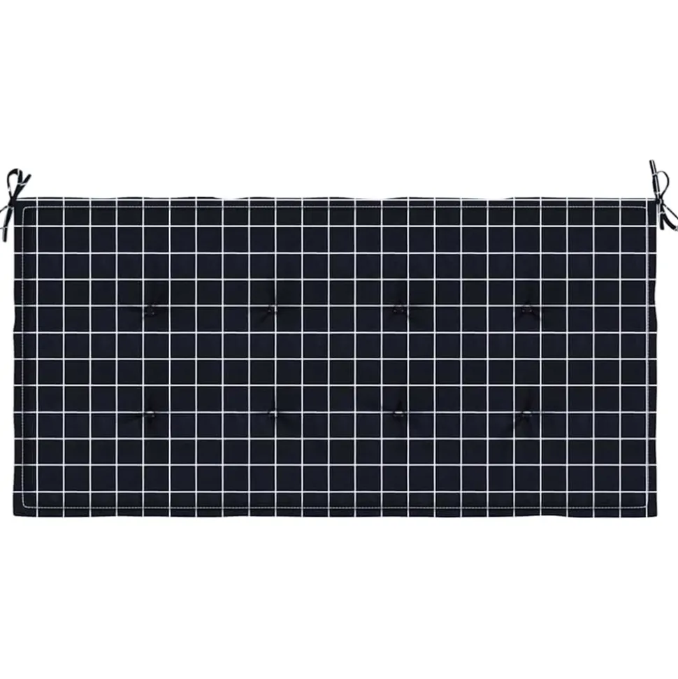 VIDAXL - Coussin de banc de jardin carreaux noir 120x50x4cm tissu oxford