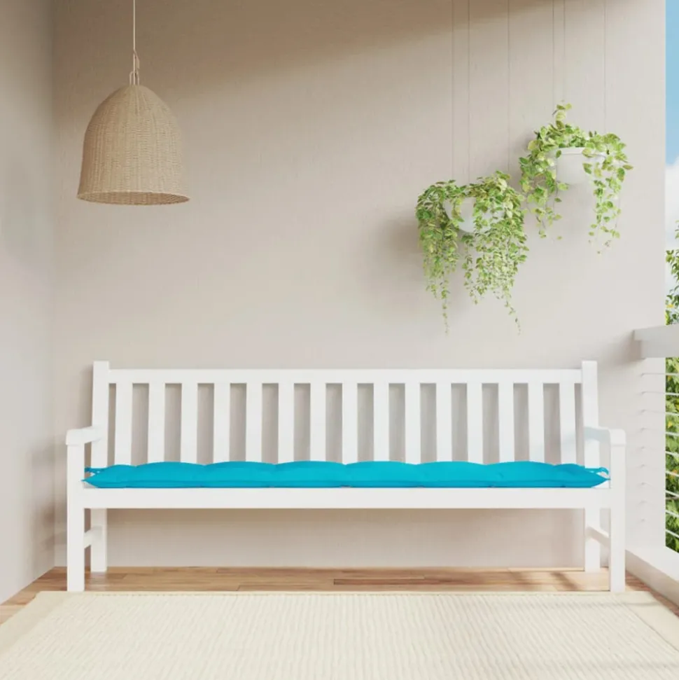 VIDAXL - Coussin de banc de jardin turquoise 200x50x7 cm tissu