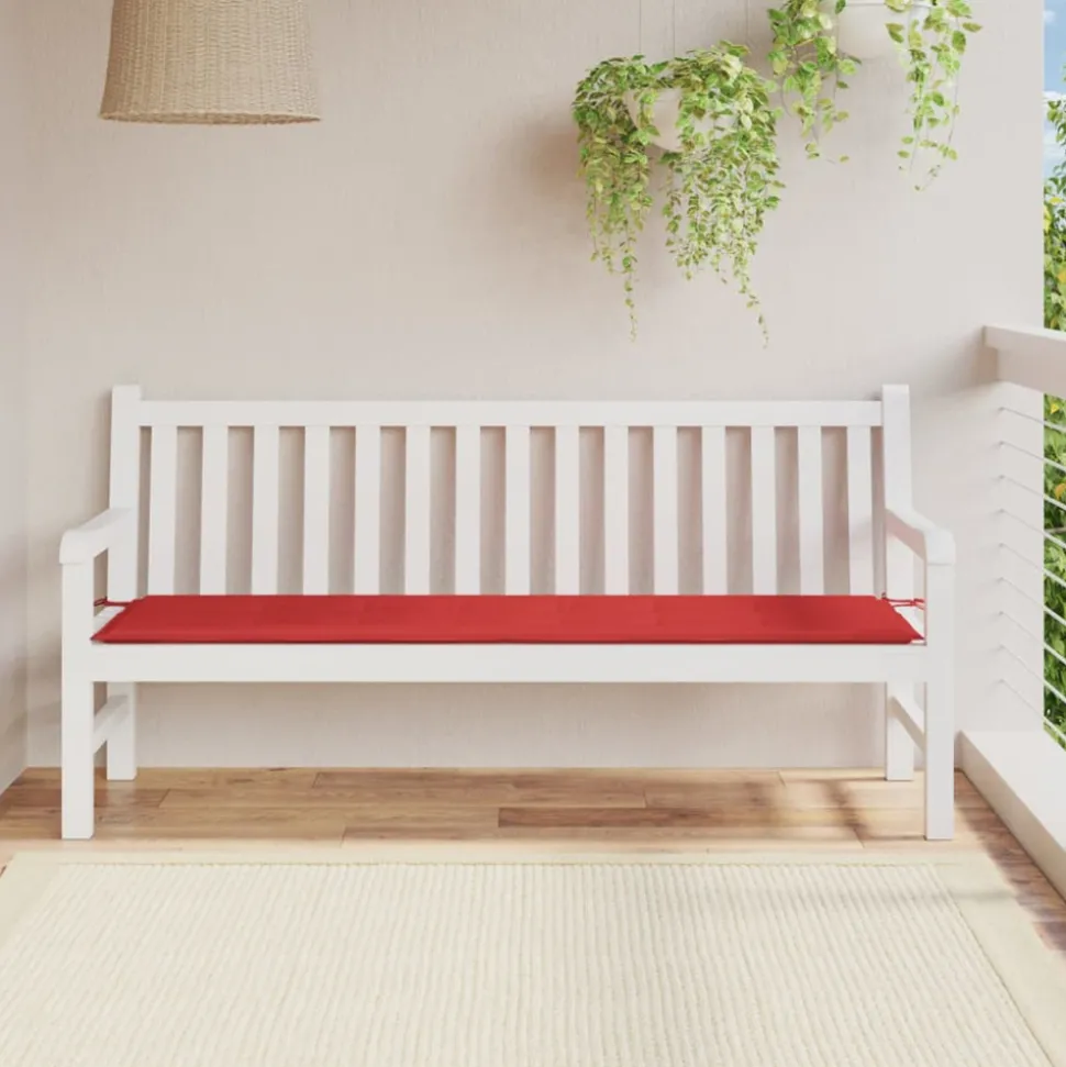 VIDAXL - Coussin de banc de jardin rouge 180x50x3 cm tissu oxford