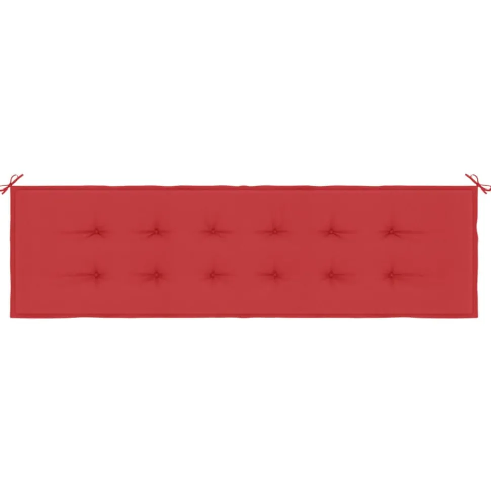 VIDAXL - Coussin de banc de jardin rouge 180x50x3 cm tissu oxford