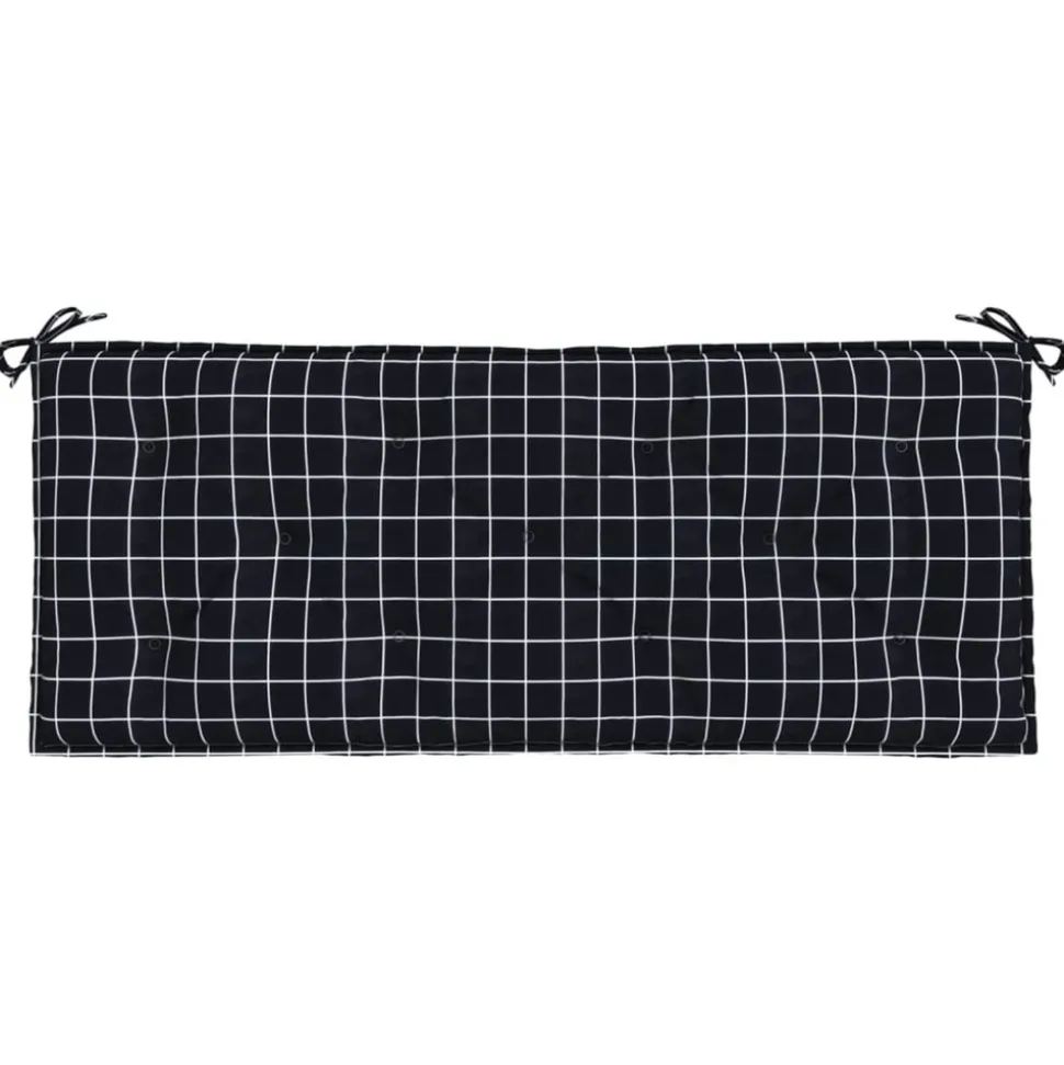 VIDAXL - Coussin de banc de jardin carreaux noir 120x50x7 cm tissu