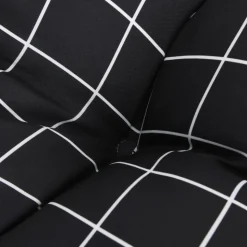 VIDAXL - Coussin de banc de jardin carreaux noir 120x50x7 cm tissu