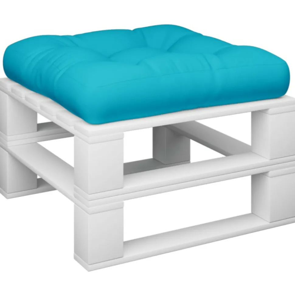 VIDAXL - Coussin de palette turquoise 60x60x12 cm tissu
