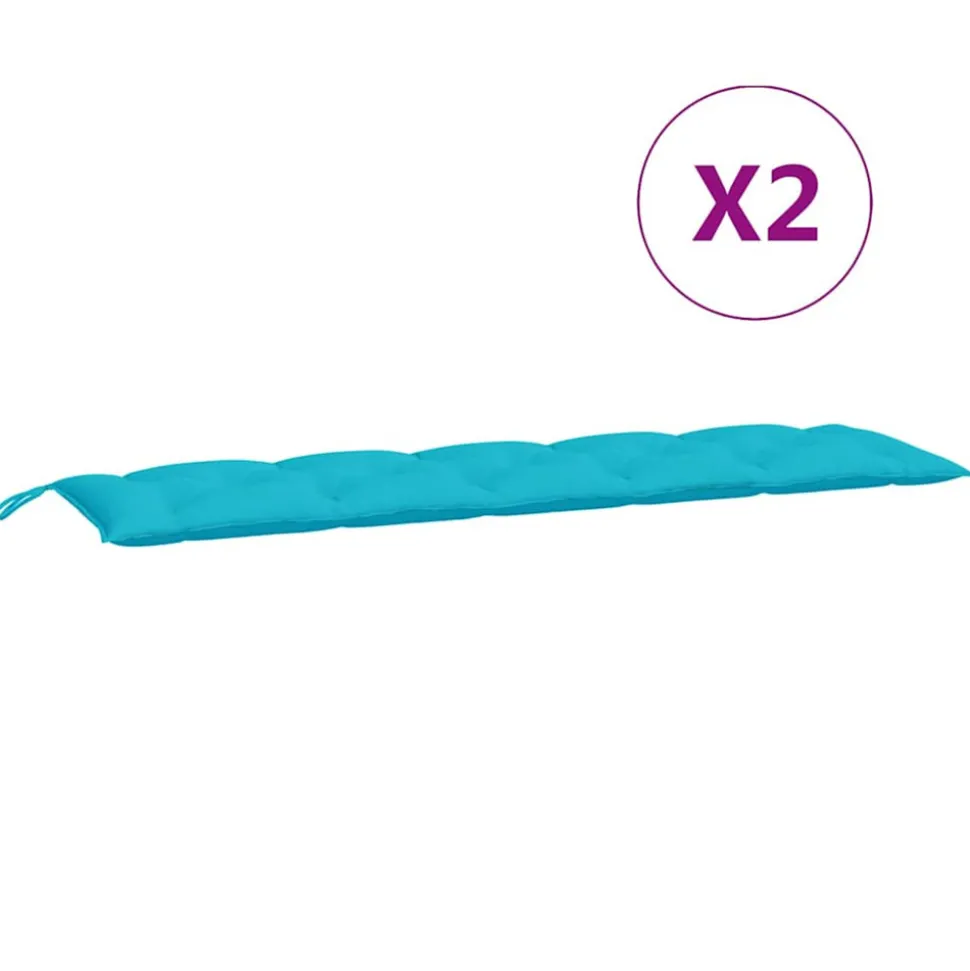 VIDAXL - Coussins de banc de jardin lot de 2 turquoise tissu oxford