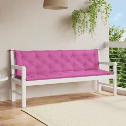 VIDAXL - Coussins de banc de jardin lot de 2 rose 200x50x7 cm tissu
