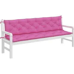 VIDAXL - Coussins de banc de jardin lot de 2 rose 200x50x7 cm tissu