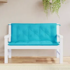 VIDAXL - Coussins de banc de jardin lot de 2 turquoise 120x50x7 cm tissu