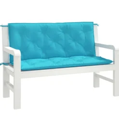VIDAXL - Coussins de banc de jardin lot de 2 turquoise 120x50x7 cm tissu