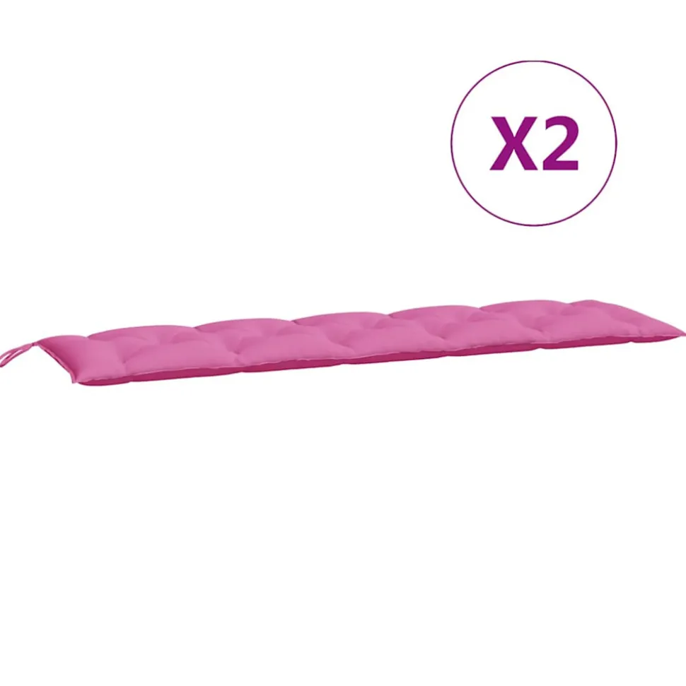 VIDAXL - Coussins de banc de jardin lot de 2 rose tissu oxford