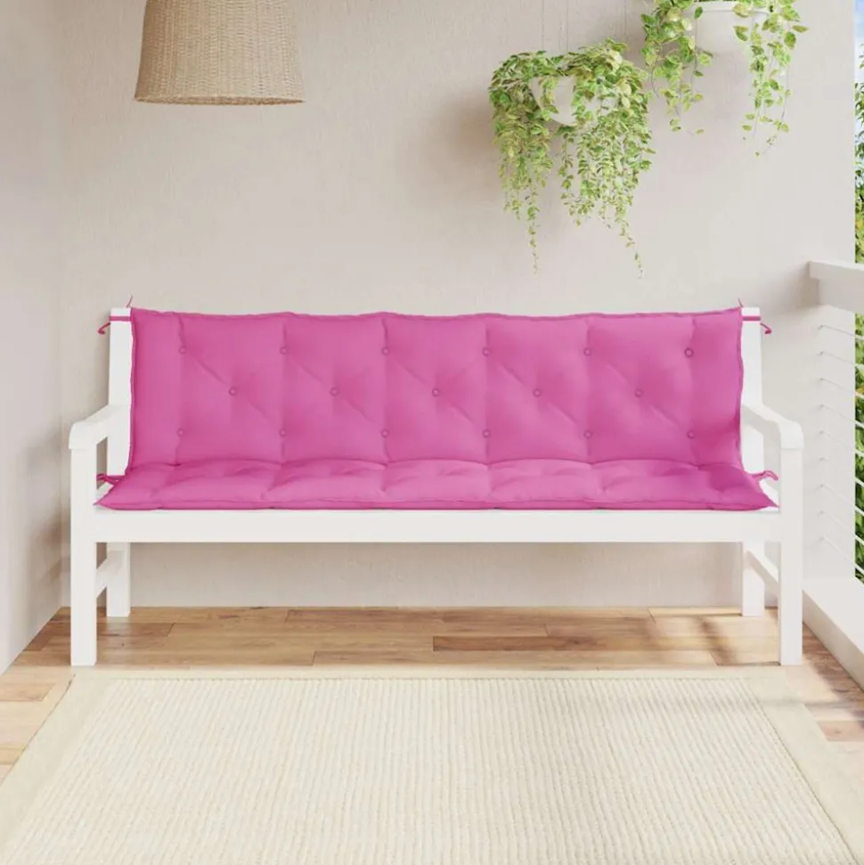 VIDAXL - Coussins de banc de jardin lot de 2 rose tissu oxford
