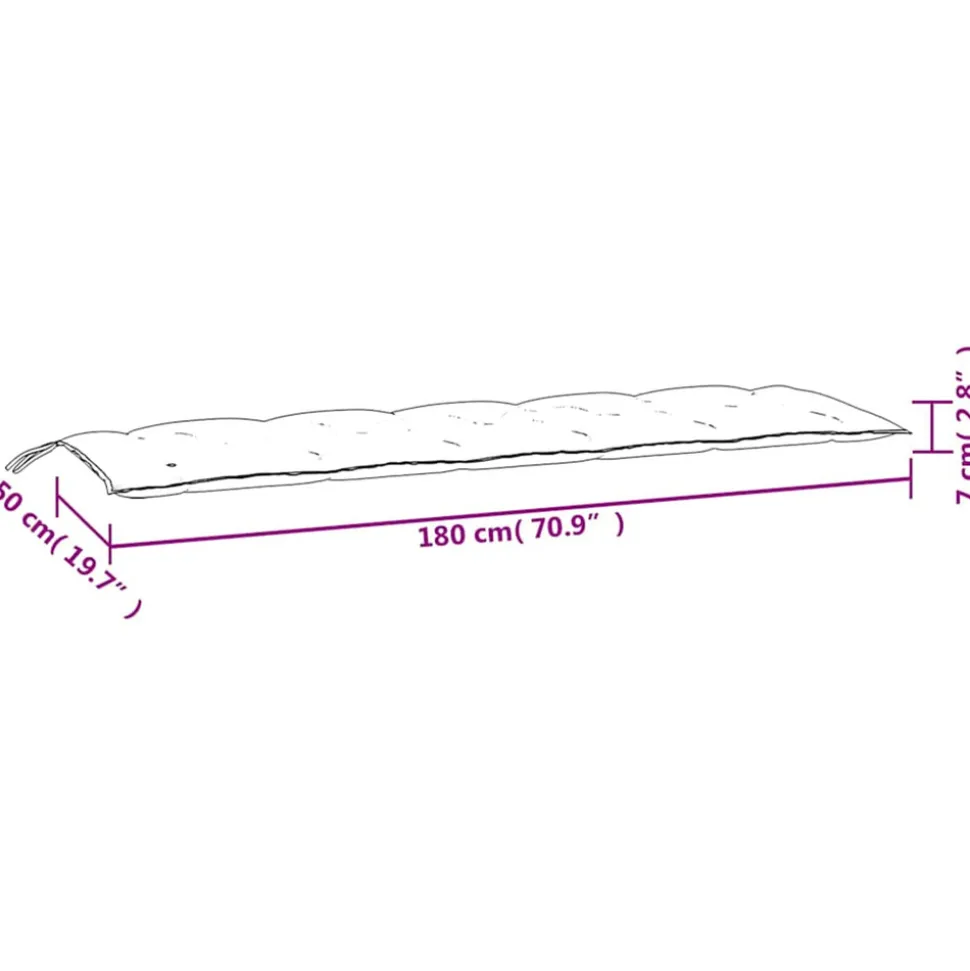 VIDAXL - Coussins de banc de jardin lot de 2 rose tissu oxford