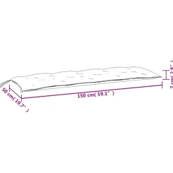 VIDAXL - Coussins de banc de jardin lot de 2 rose 150x50x7 cm tissu