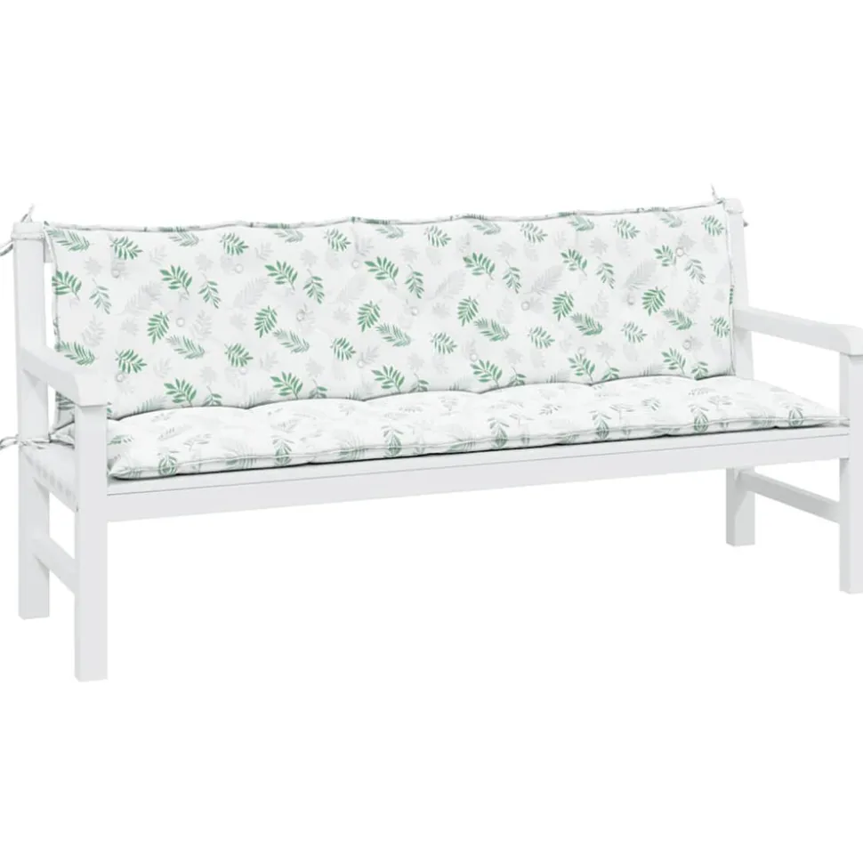 VIDAXL - Coussins de banc jardin lot de 2 motif de feuilles tissu oxford