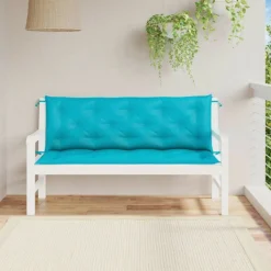 VIDAXL - Coussins de banc de jardin lot de 2 turquoise 150x50x7 cm tissu