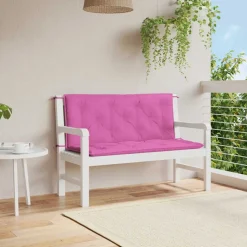 VIDAXL - Coussins de banc de jardin lot de 2 rose 120x50x7 cm tissu