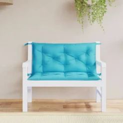 VIDAXL - Coussins de banc de jardin lot de 2 turquoise 100x50x7 cm tissu