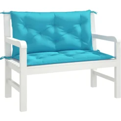 VIDAXL - Coussins de banc de jardin lot de 2 turquoise 100x50x7 cm tissu
