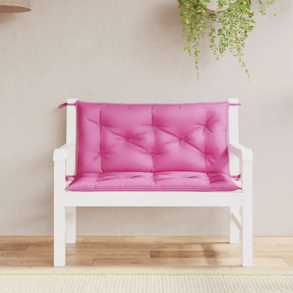 VIDAXL - Coussins de banc de jardin lot de 2 rose 100x50x7 cm tissu