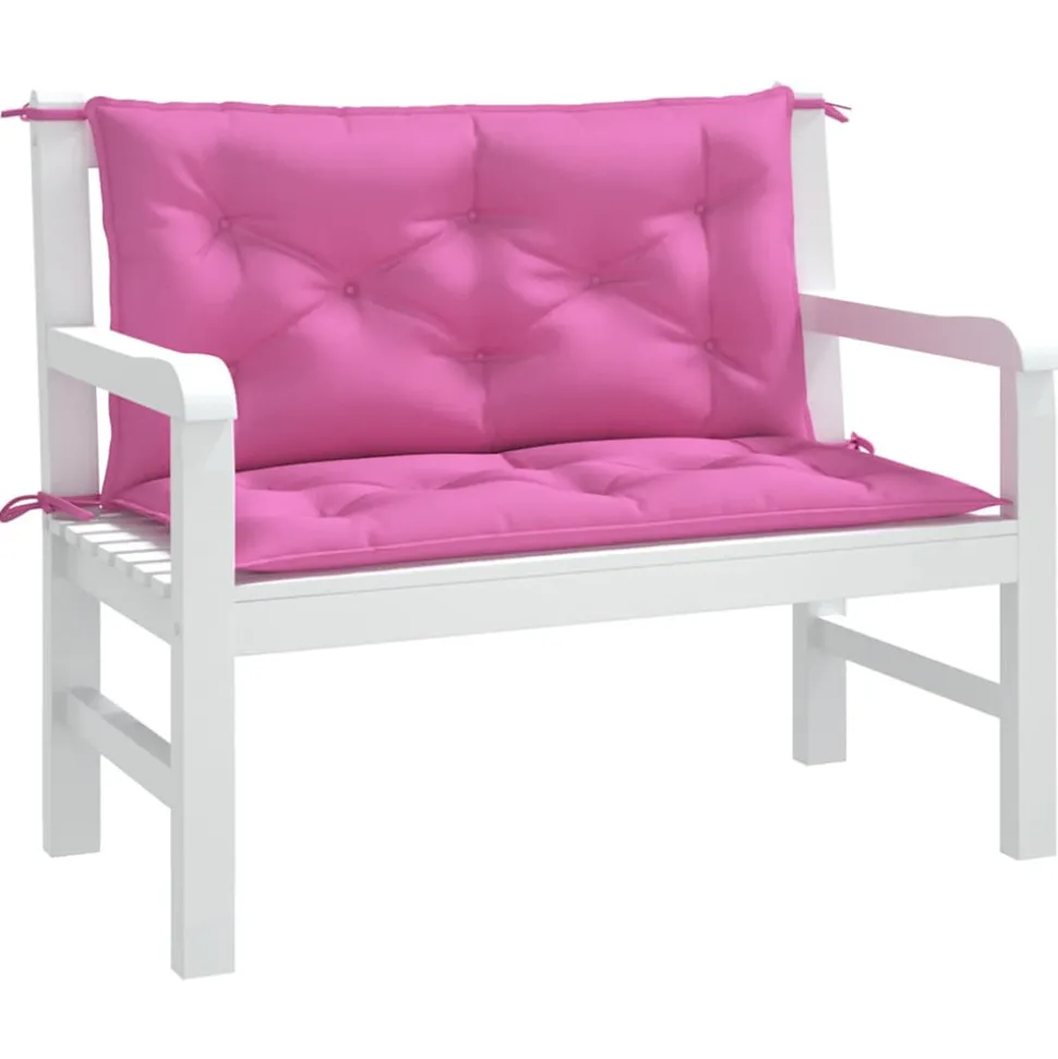 VIDAXL - Coussins de banc de jardin lot de 2 rose 100x50x7 cm tissu