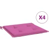 VIDAXL - Coussins de chaise de jardin lot de 4 rose 50x50x4 cm tissu