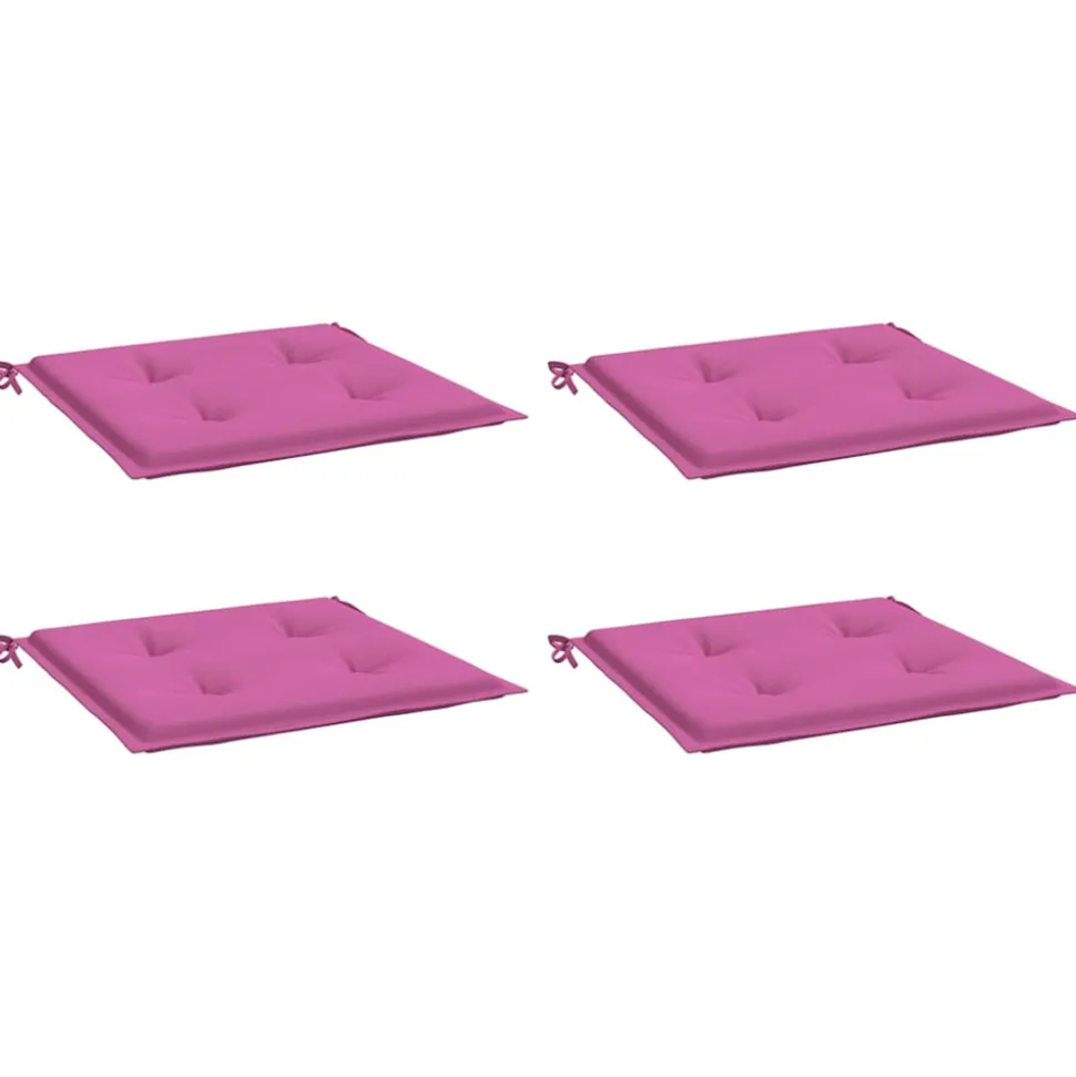 VIDAXL - Coussins de chaise de jardin lot de 4 rose 50x50x4 cm tissu