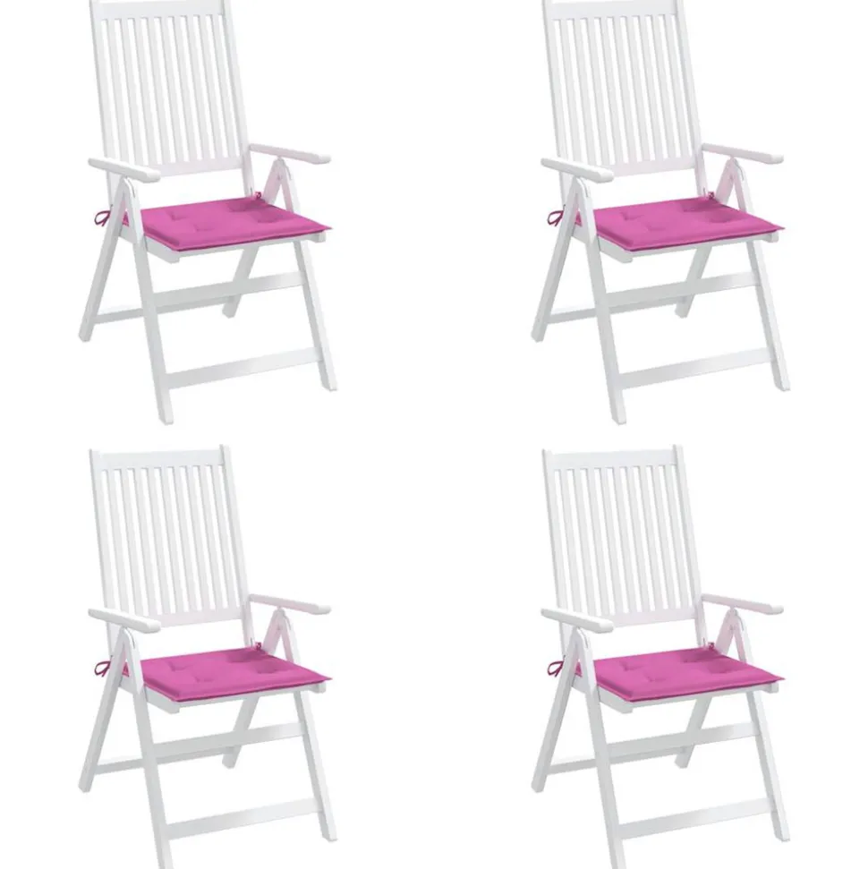 VIDAXL - Coussins de chaise de jardin lot de 4 rose 50x50x4 cm tissu