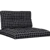 VIDAXL - Coussins de palette lot de 2 motif à carreaux noir tissu