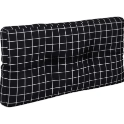 VIDAXL - Coussins de palette lot de 2 motif à carreaux noir tissu