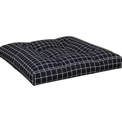 VIDAXL - Coussins de palette lot de 2 motif à carreaux noir tissu