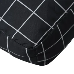 VIDAXL - Coussins de palette lot de 2 motif à carreaux noir tissu