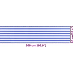 VIDAXL - Écran de balcon bleu et blanc 90x500 cm pehd