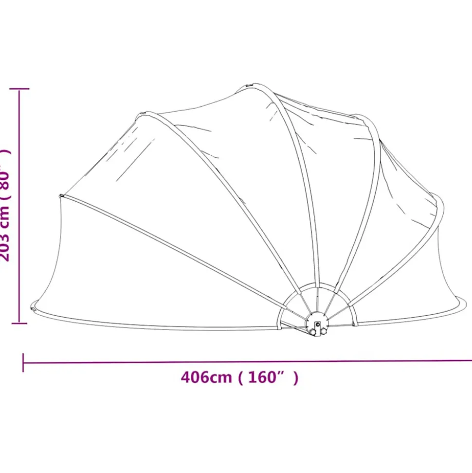 VIDAXL - Dôme de piscine rond 406x203 cm pvc