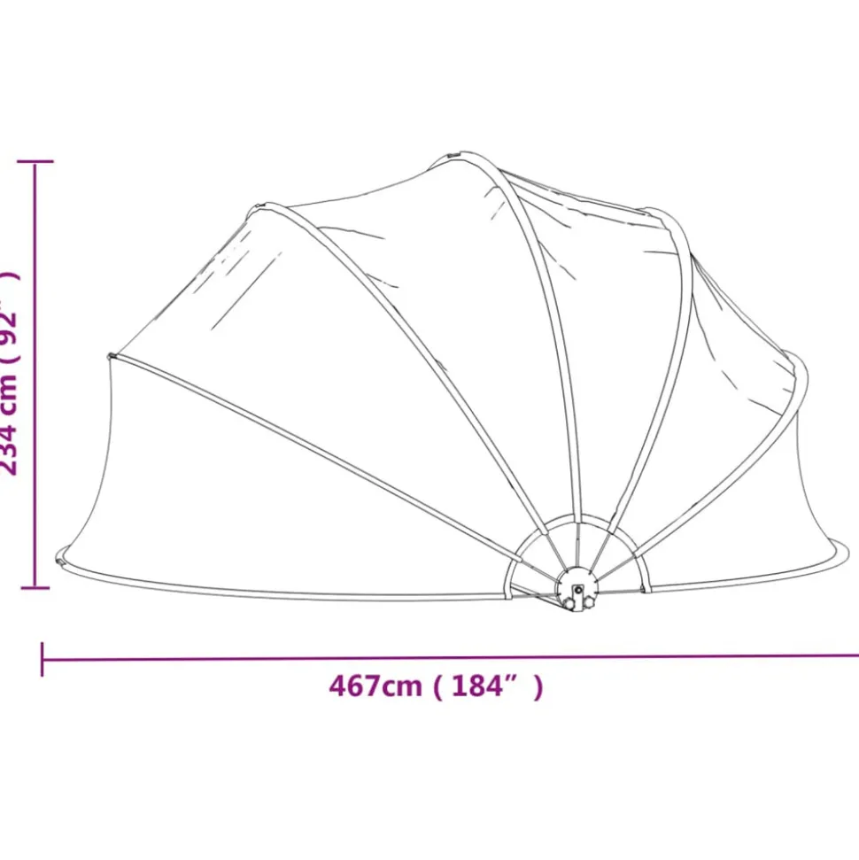 VIDAXL - Dôme de piscine rond 467x234 cm pvc