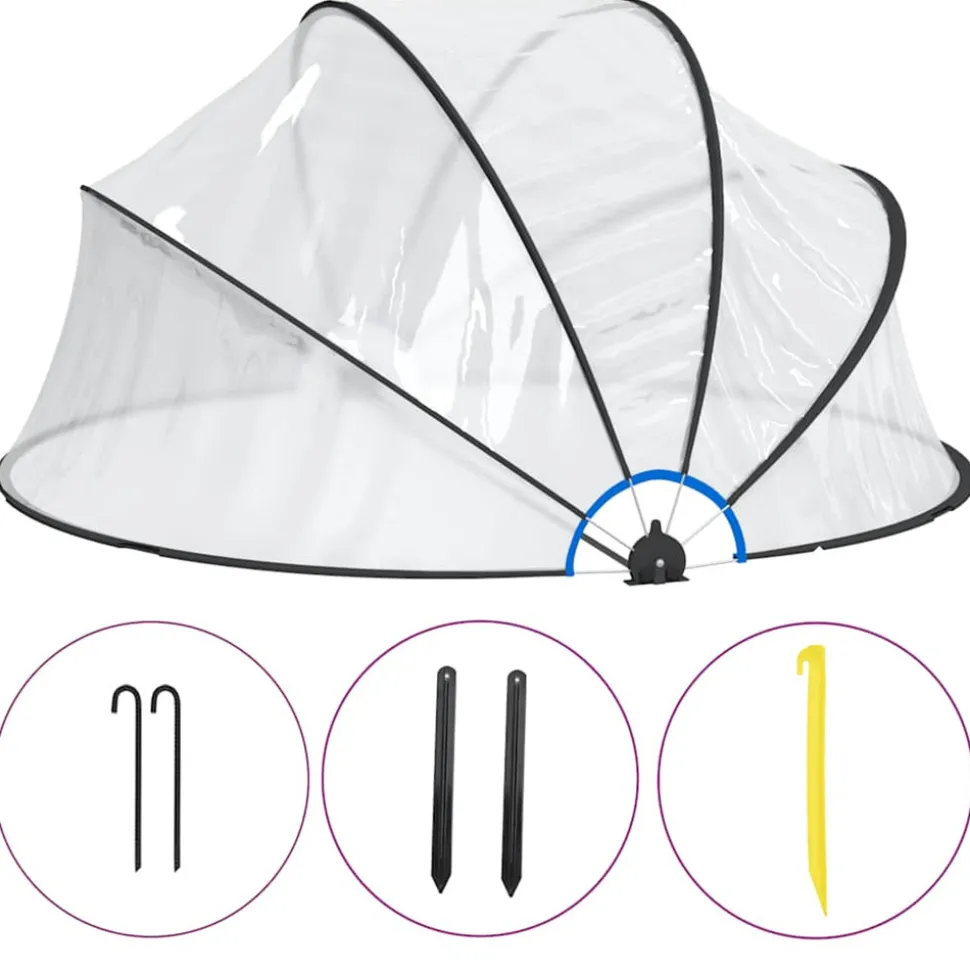 VIDAXL - Dôme de piscine rond 315x158 cm pvc
