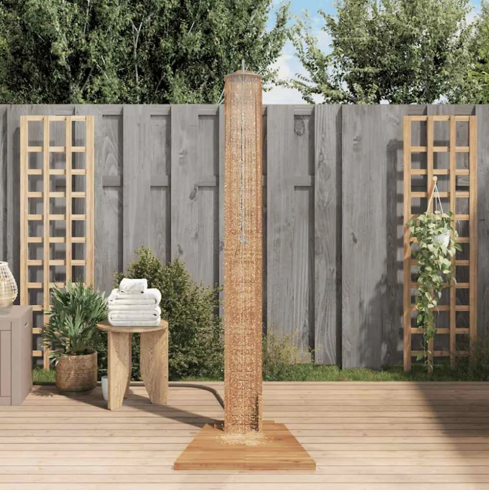 VIDAXL - Douche de jardin teck massif 70x75x204 cm