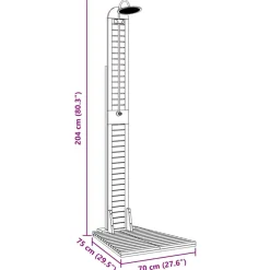 VIDAXL - Douche de jardin teck massif 70x75x204 cm