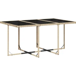 VIDAXL - Ensemble à manger de jardin et coussins 11 pcs beige poly rotin