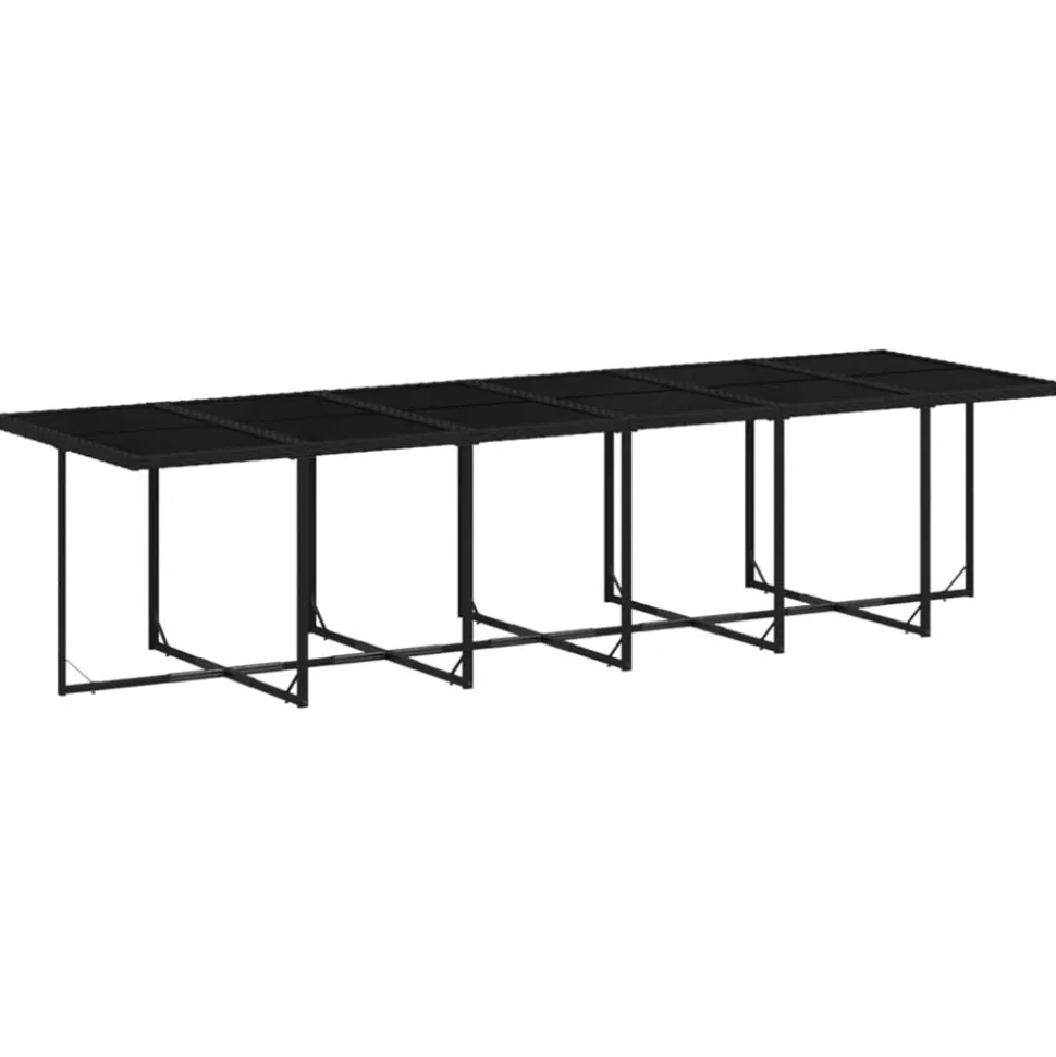 VIDAXL - Ensemble à manger de jardin 17 pcs coussins noir résine tressée
