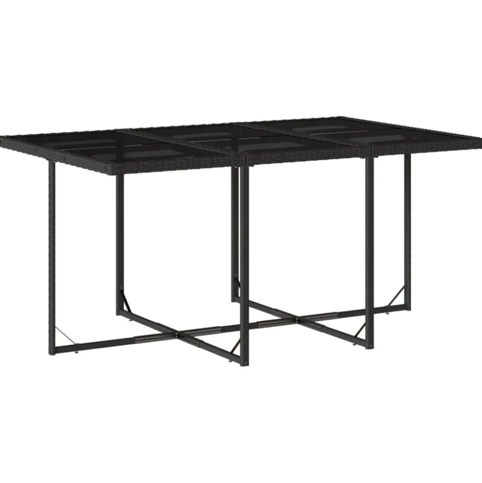 VIDAXL - Ensemble à manger de jardin 11 pcs coussins noir résine tressée