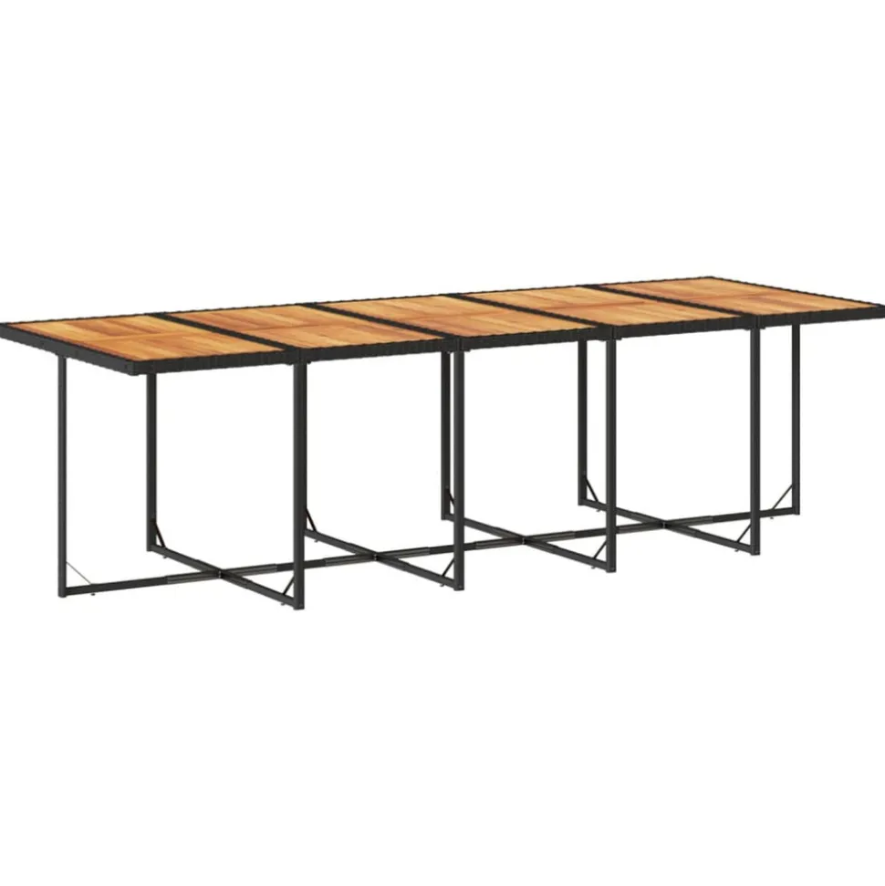 VIDAXL - Ensemble à manger de jardin 11 pcs coussins noir résine tressée