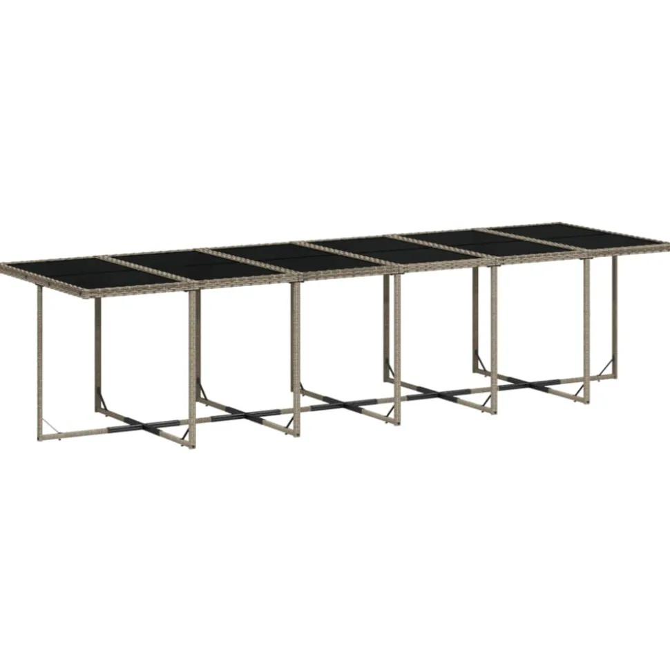 VIDAXL - Ensemble à manger de jardin 17 pcs et coussins résine tressée