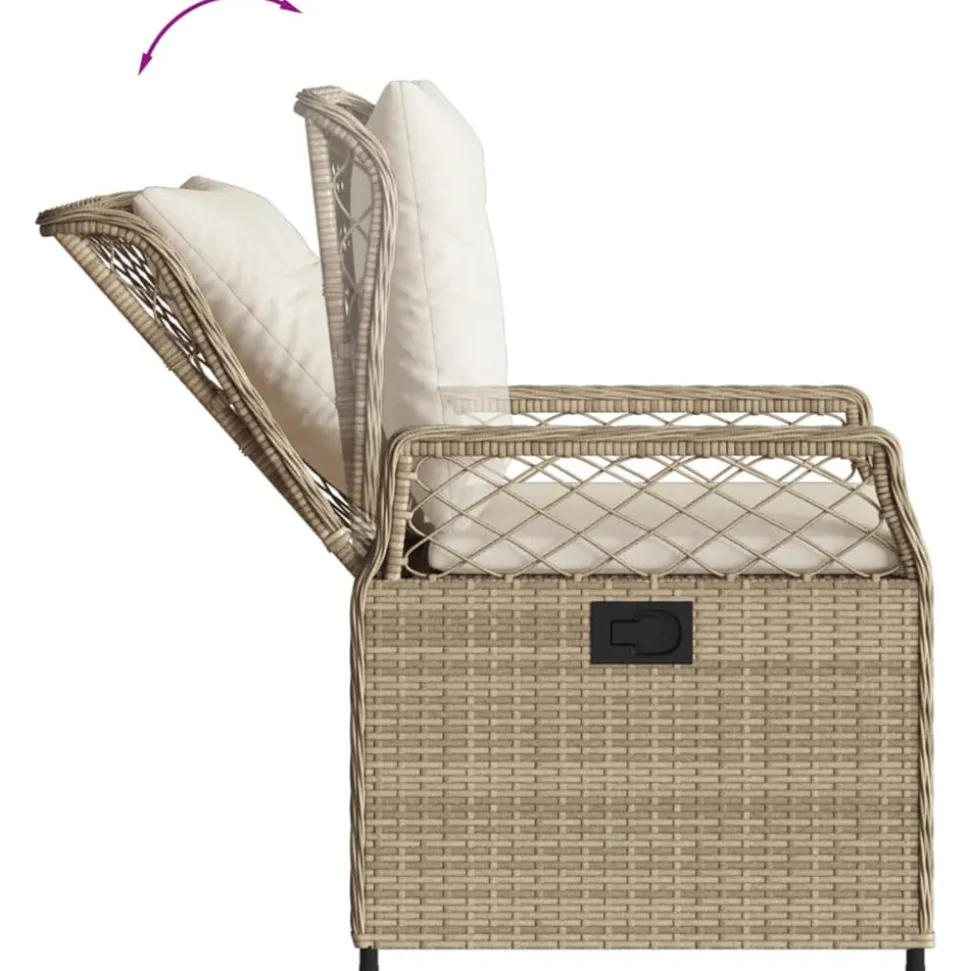 VIDAXL - Ensemble à manger de jardin avec coussins 5pcs beige poly rotin