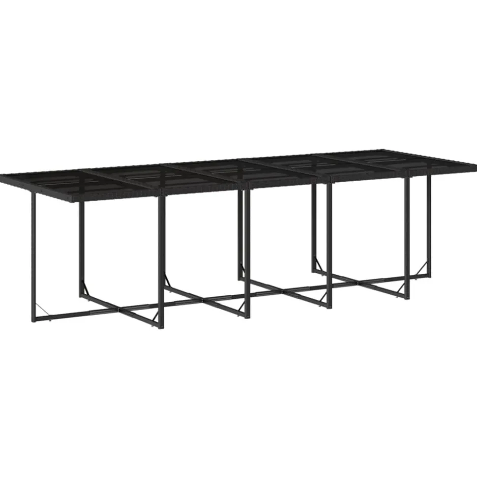 VIDAXL - Ensemble à manger de jardin 15 pcs coussins noir résine tressée