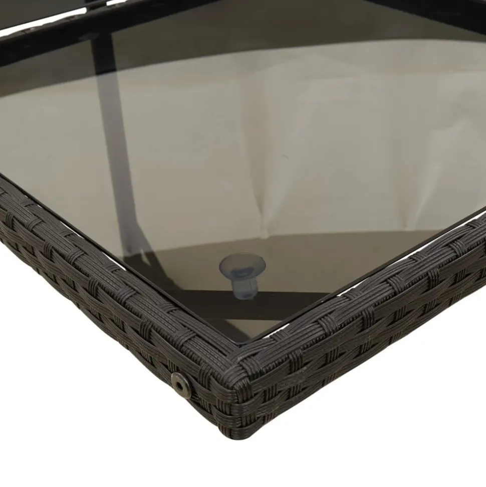 VIDAXL - Ensemble à manger de jardin 15 pcs coussins noir résine tressée