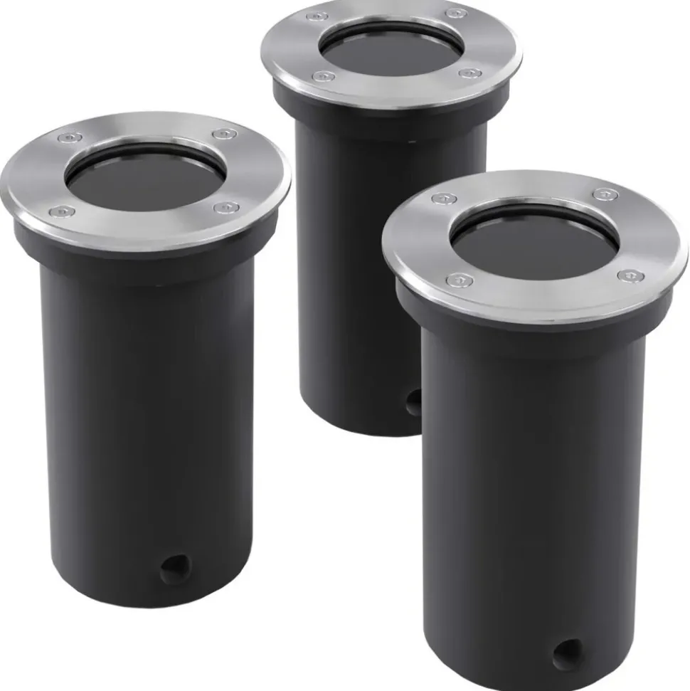 VIDAXL - Ensemble de 3 lampes encastrables pour extérieur