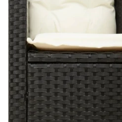 VIDAXL - Ensemble de bistro 3 pcs et coussins noir résine tressée acacia
