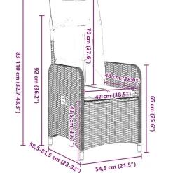 VIDAXL - Ensemble de jardin 7 pièces avec coussins marron poly rattan