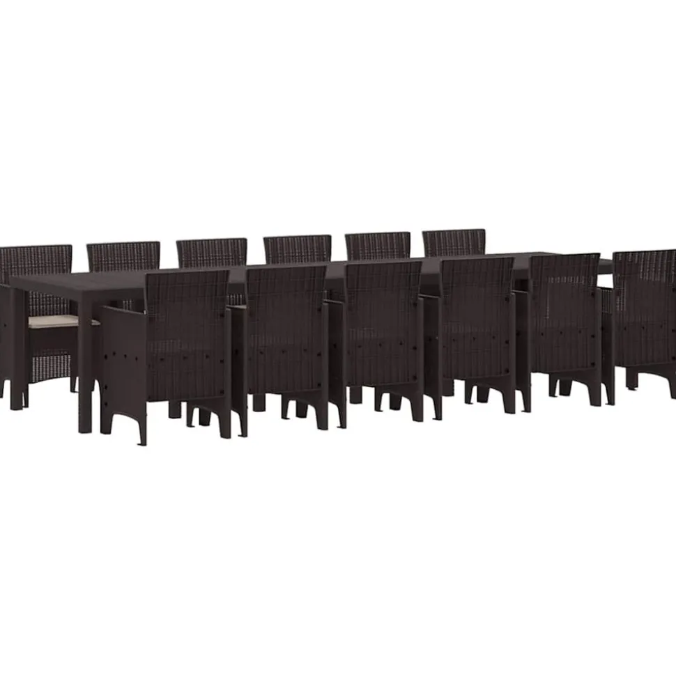 VIDAXL - Ensemble de salle à manger pour jardin 13 pcs marron